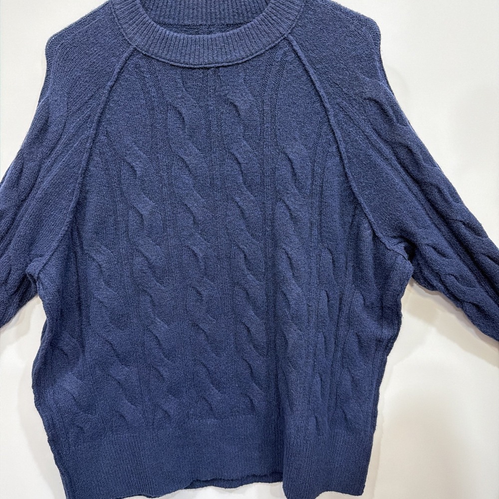 Aerie Oversized‎ Cable Knit Navy Blue Sweater Women's Size X Small 54485